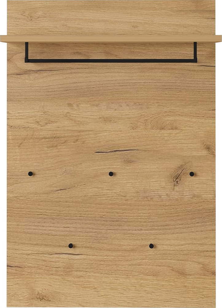 Přírodní nástěnný věšák v dekoru dubu s poličkou Fremont – Germania Germania