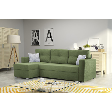 Rozkládací rohová sedací souprava 102 AIDEN Pravá Zelená SG-nábytek