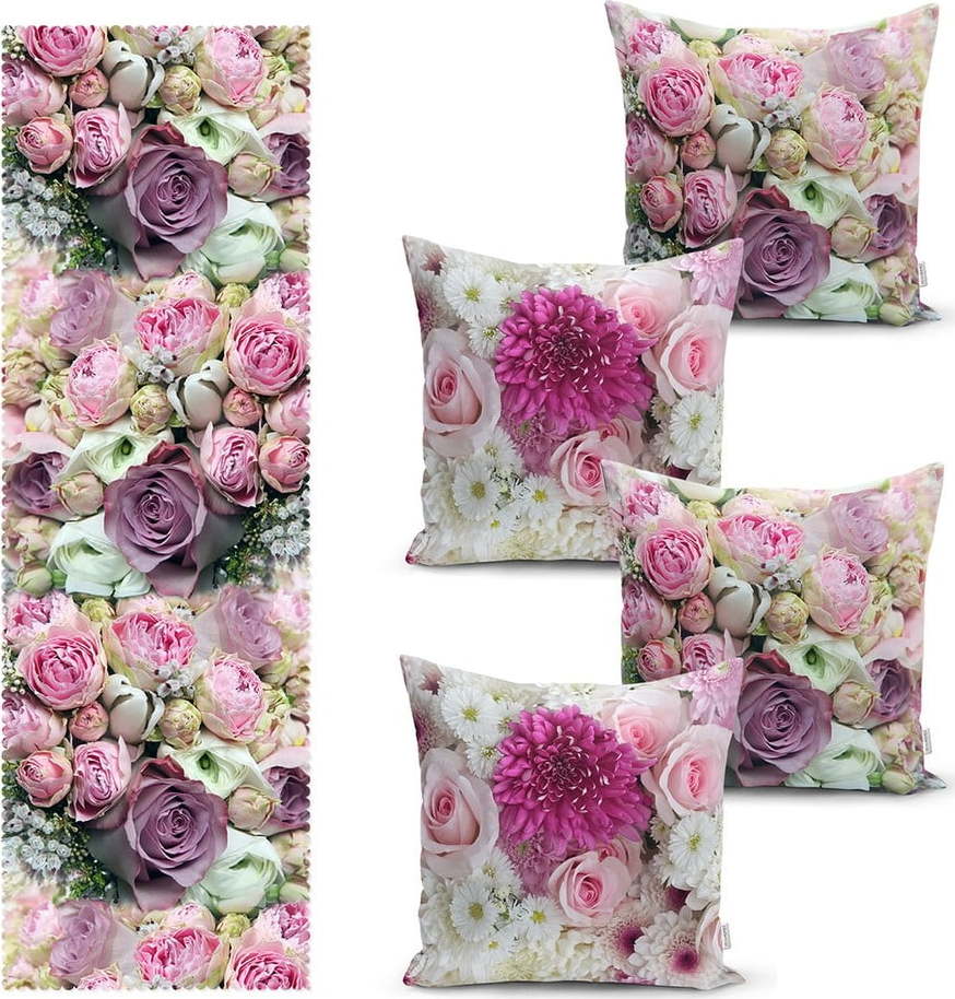 Set 4 ks povlaků na polštář a běhounu na stůl – Mila Home Mila Home