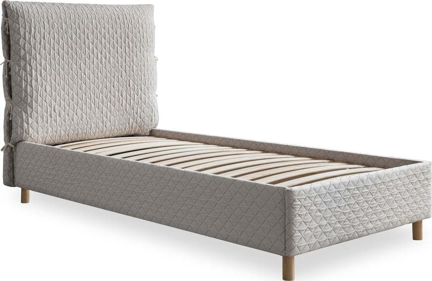 Béžová čalouněná jednolůžková postel s roštem 90x200 cm Sleepy Luna – Miuform Miuform