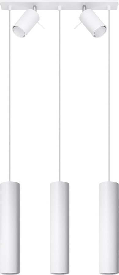Bílé závěsné svítidlo s kovovým stínidlem 45x5 cm Etna - Nice Lamps Nice Lamps