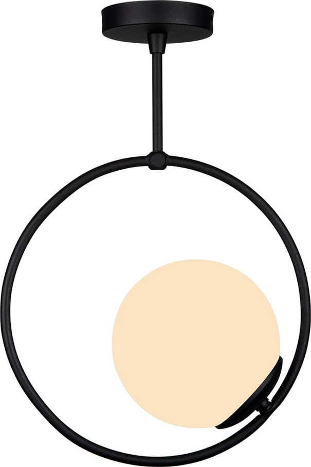 Černé kovové závěsné svítidlo se skleněným stínidlem ø 15 cm Ates – Squid Lighting Squid Lighting