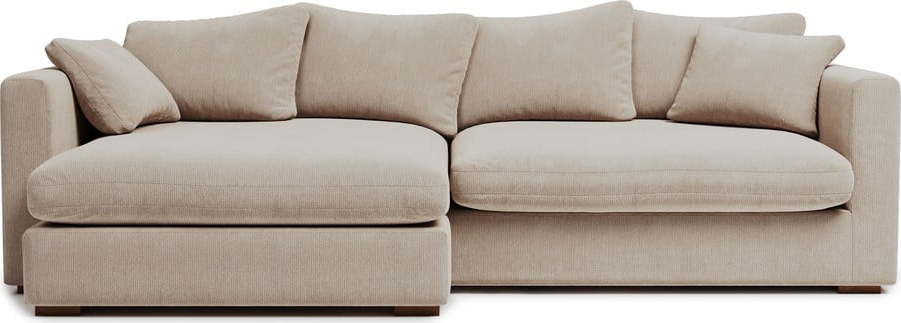 Krémová manšestrová rohová pohovka (levý roh) Comfy – Scandic Scandic