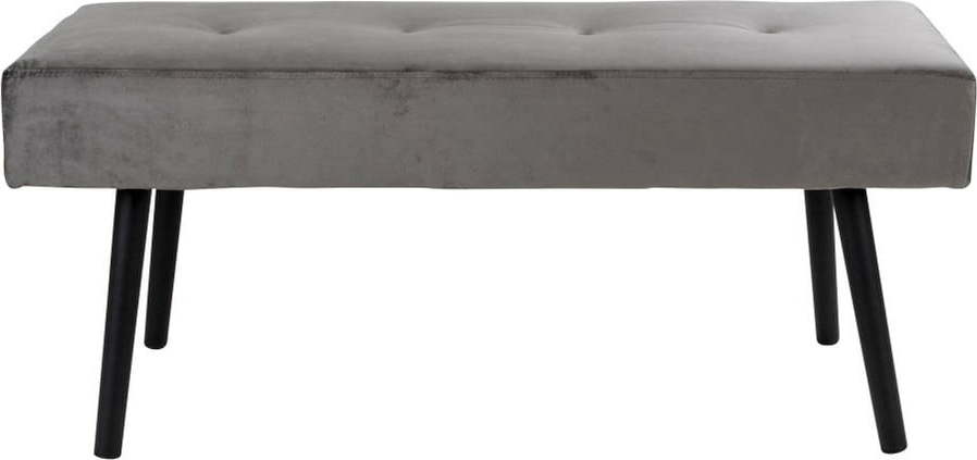 Šedá polstrovaná lavice se sametovým potahem House Nordic Skiby