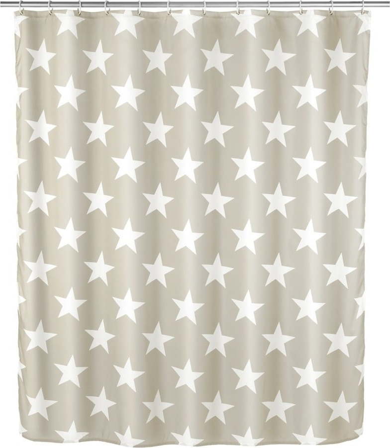 Šedobéžový sprchový závěs Wenko Stella