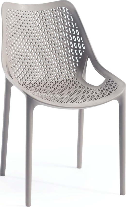 Světle šedá plastová zahradní židle Bilros - Rojaplast Rojaplast