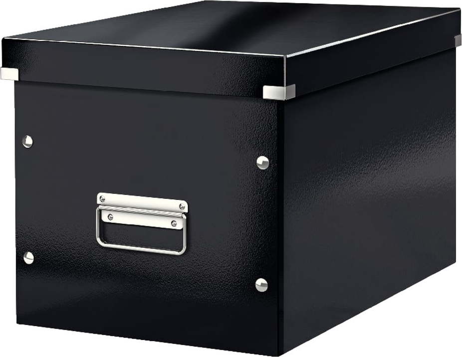 Černý kartonový úložný box s víkem Click&Store - Leitz Leitz