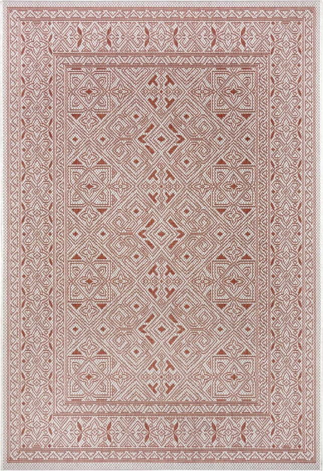 Oranžovo-béžový venkovní koberec NORTHRUGS Cuadrado