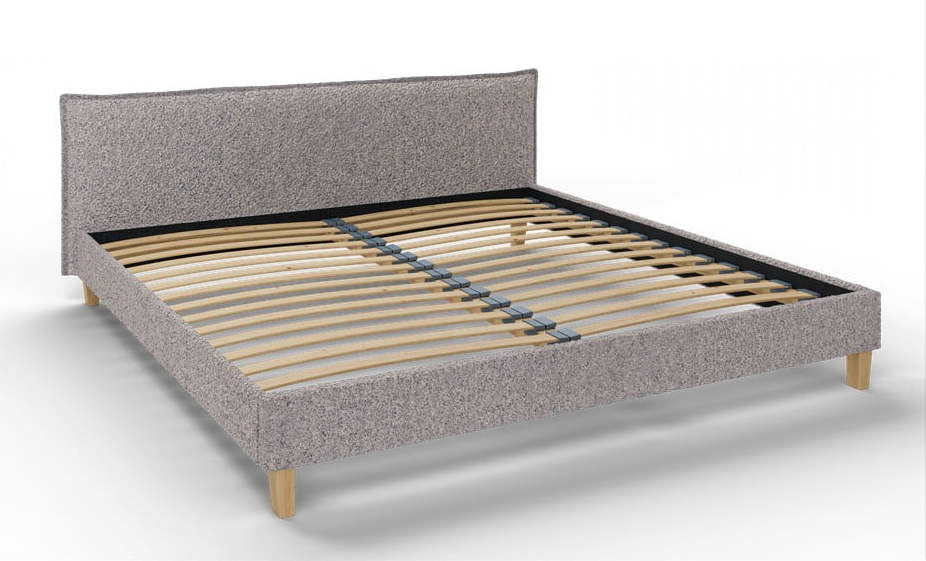 Šedá čalouněná dvoulůžková postel s roštem 200x200 cm Tina – Ropez Ropez
