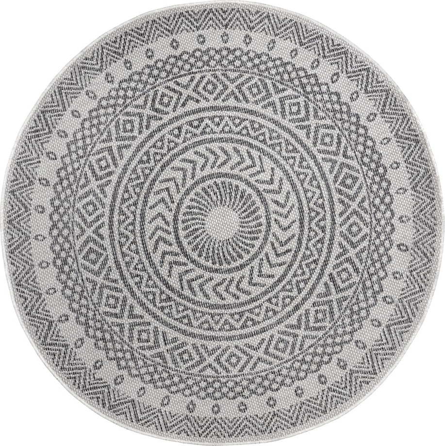 Šedo-béžový venkovní koberec NORTHRUGS Etno