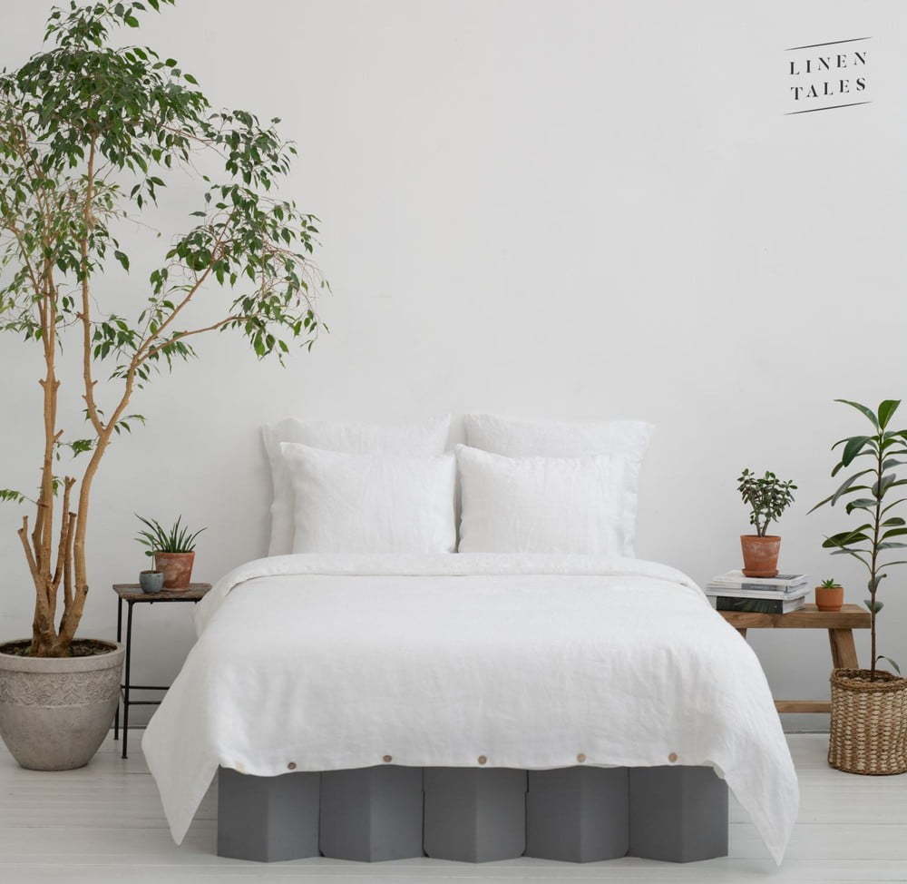 Bílé povlečení z konopného vlákna 220x200 cm - Linen Tales Linen Tales