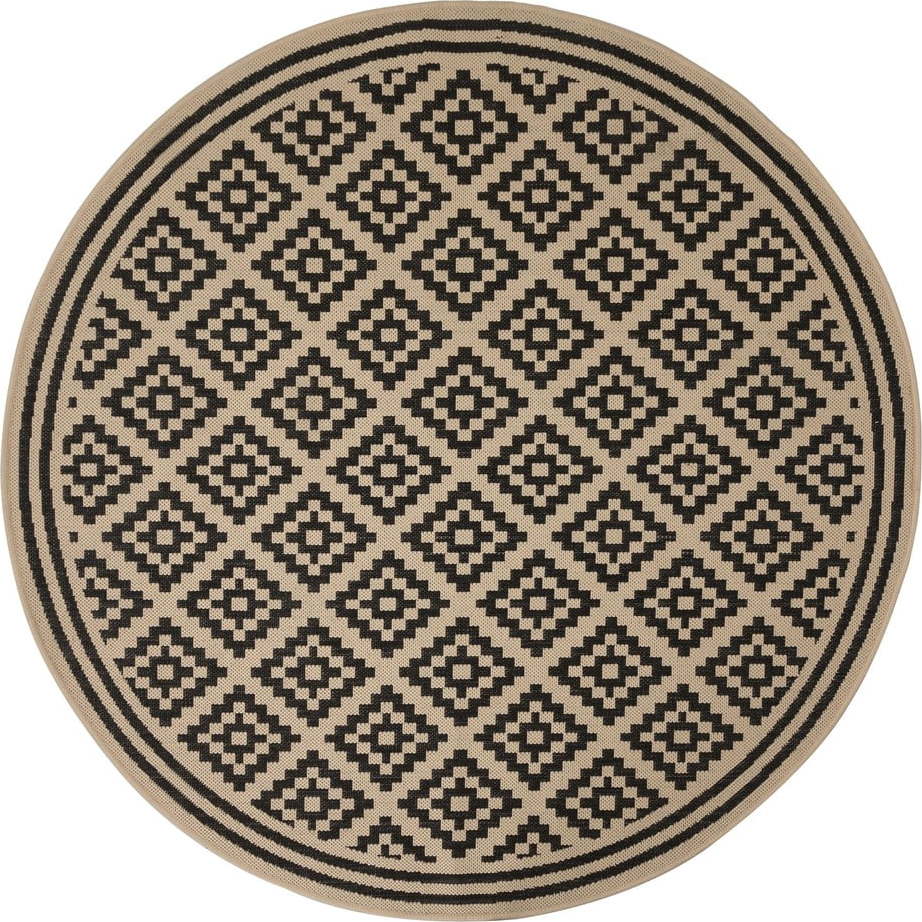 Černo-béžový kulatý venkovní koberec ø 160 cm Moretti - Flair Rugs Flair Rugs