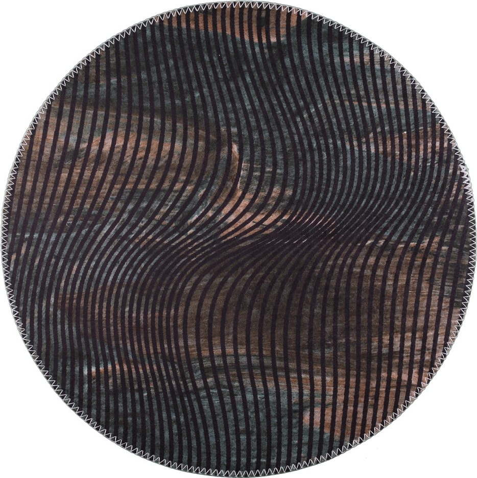 Černý pratelný kulatý koberec ø 80 cm – Vitaus Vitaus