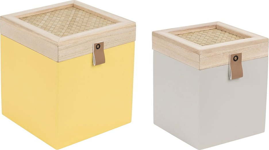 Dekorativní slaměné úložné boxy s víkem v sadě 2 ks Beezz – Jardin d'Ulysse Jardin d'Ulysse