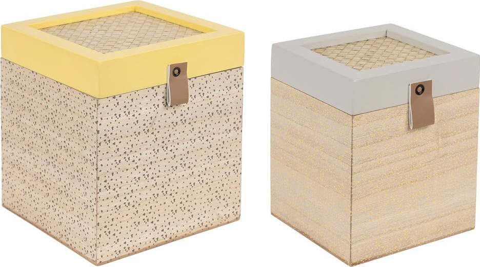 Dekorativní slaměné úložné boxy s víkem v sadě 2 ks Beezz – Jardin d'Ulysse Jardin d'Ulysse