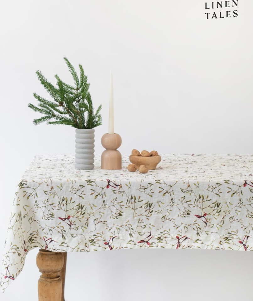 Lněný ubrus s vánočním motivem 140x300 cm – Linen Tales Linen Tales