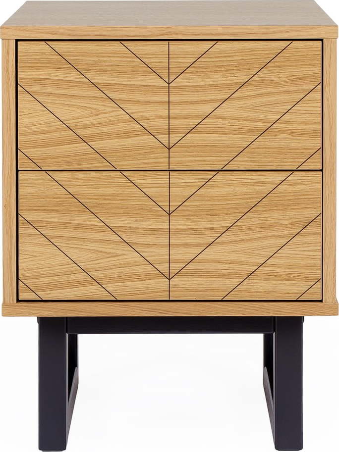 Noční stolek v dubovém dekoru Woodman Camden Herringbone Woodman