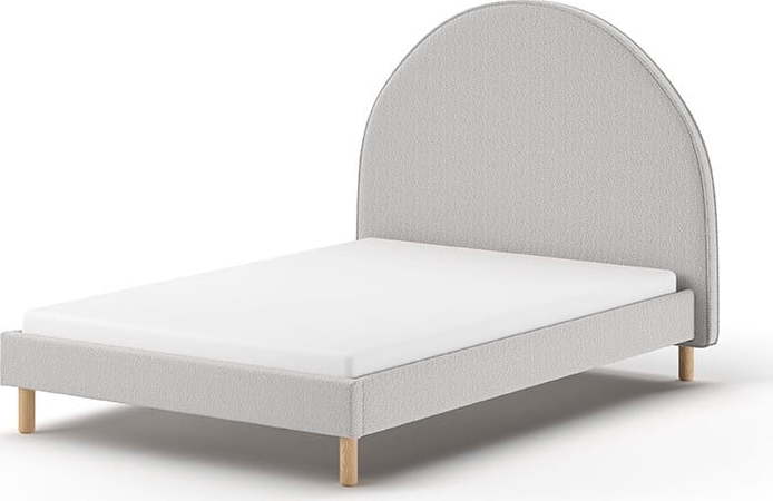 Šedá čalouněná jednolůžková postel s roštem 140x200 cm MOON – Vipack Vipack