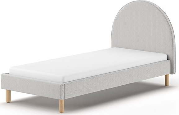 Šedá čalouněná jednolůžková postel s roštem 90x200 cm MOON – Vipack Vipack