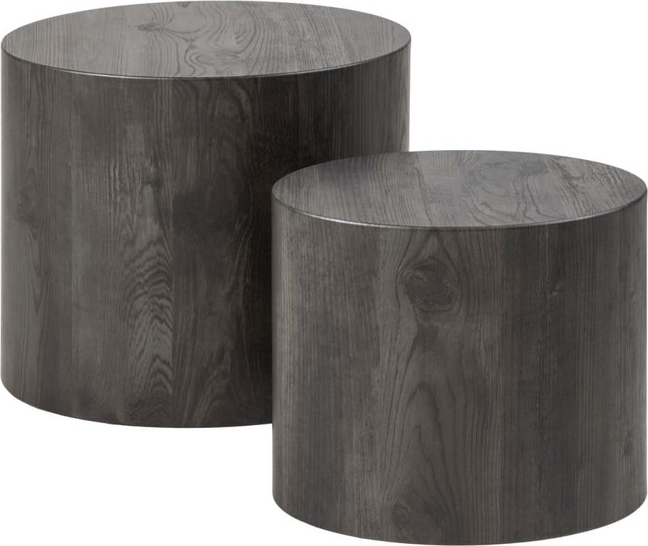 Šedé konferenční stolky v sadě 2 ks v dekoru jasanu 48x33 cm Mice - Actona Actona