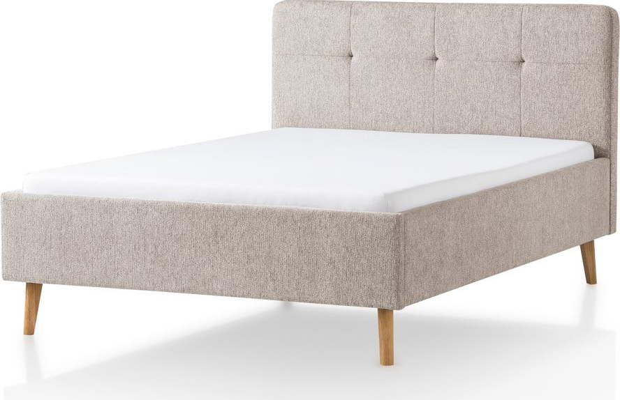 Šedohnědá čalouněná dvoulůžková postel 140x200 cm Smart – Meise Möbel Meise Möbel