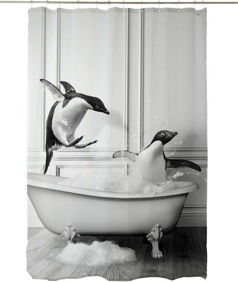 Sprchový závěs 175x180 cm Showe Penguin – Little Nice Things Little Nice Things