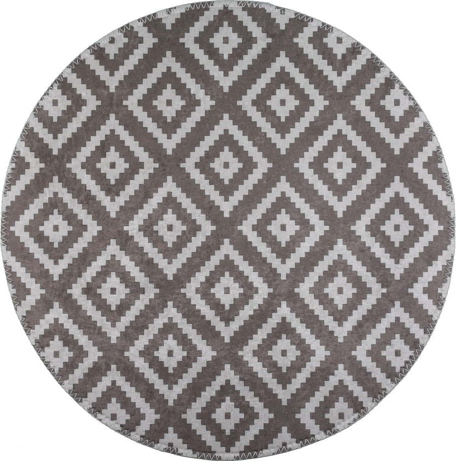 Světle hnědý pratelný kulatý koberec ø 100 cm – Vitaus Vitaus