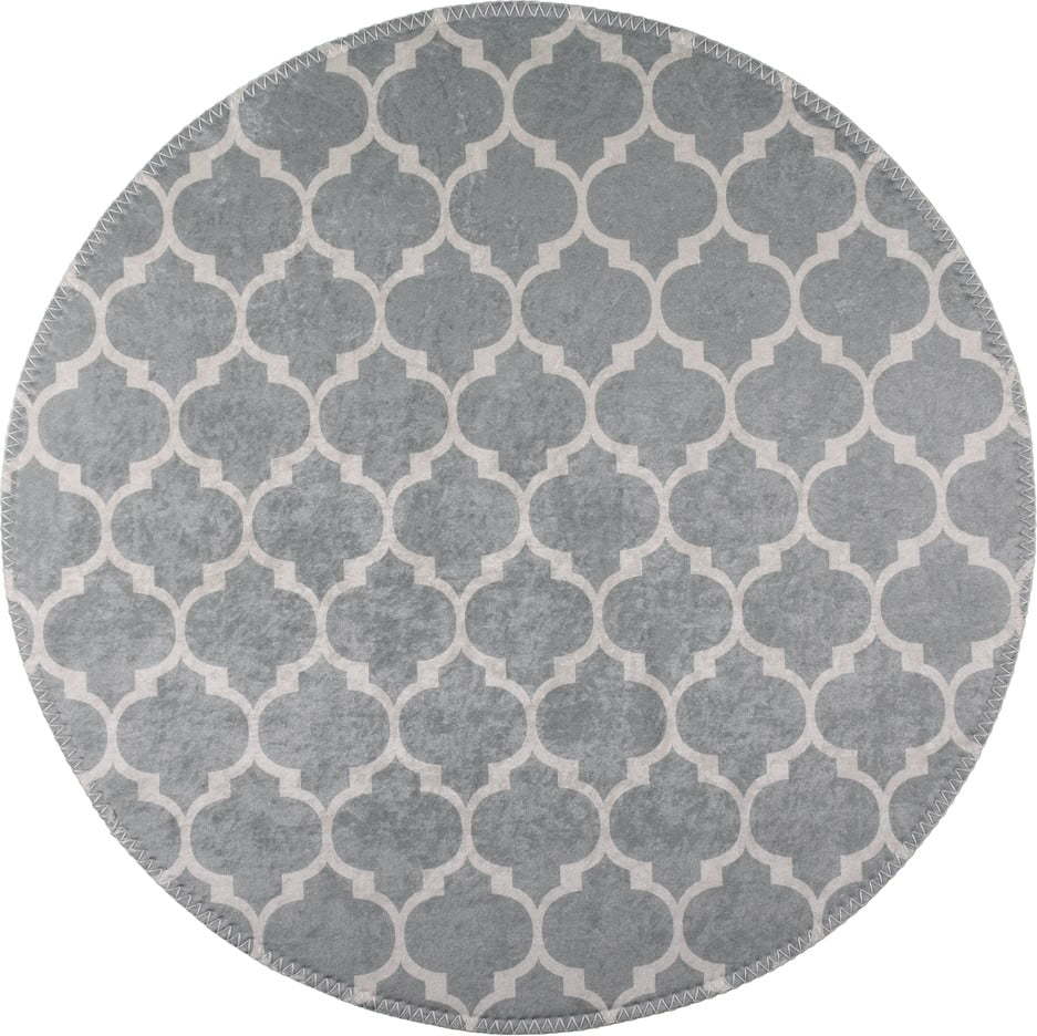 Světle šedý pratelný kulatý koberec ø 120 cm – Vitaus Vitaus