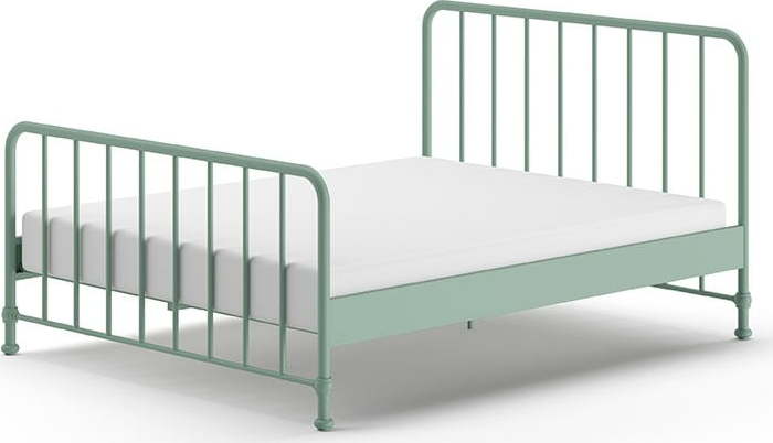 Zelená kovová jednolůžková postel s roštem 160x200 cm BRONXX – Vipack Vipack