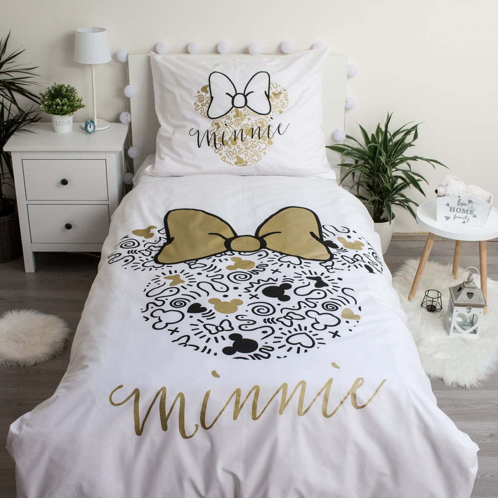 Bavlněné dětské povlečení na jednolůžko 140x200 cm Minnie Gold – Jerry Fabrics Jerry Fabrics