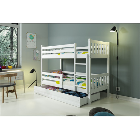 Dětská patrová postel CARINO 190x80 cm v-ruzova-bms Bílá BMS