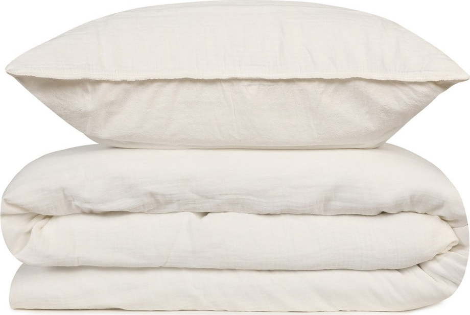 Bílé mušelínové povlečení na dvoulůžko 200x200 cm Stonewashed – Mijolnir Mijolnir