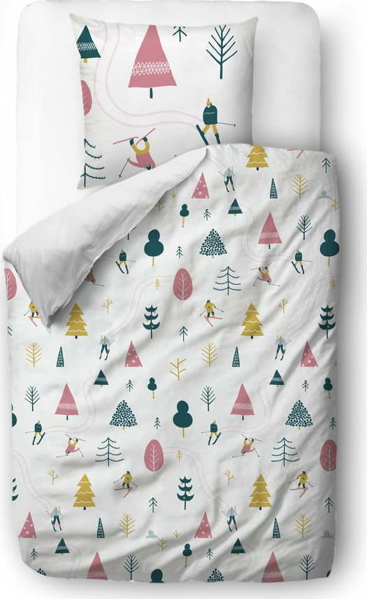 Bílé povlečení na jednolůžko z bavlněného saténu 140x200 cm – Butter Kings Butter Kings