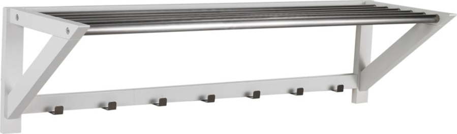 Bílý věšák se 7 háčky a poličkou Rowico Confetti Rowico