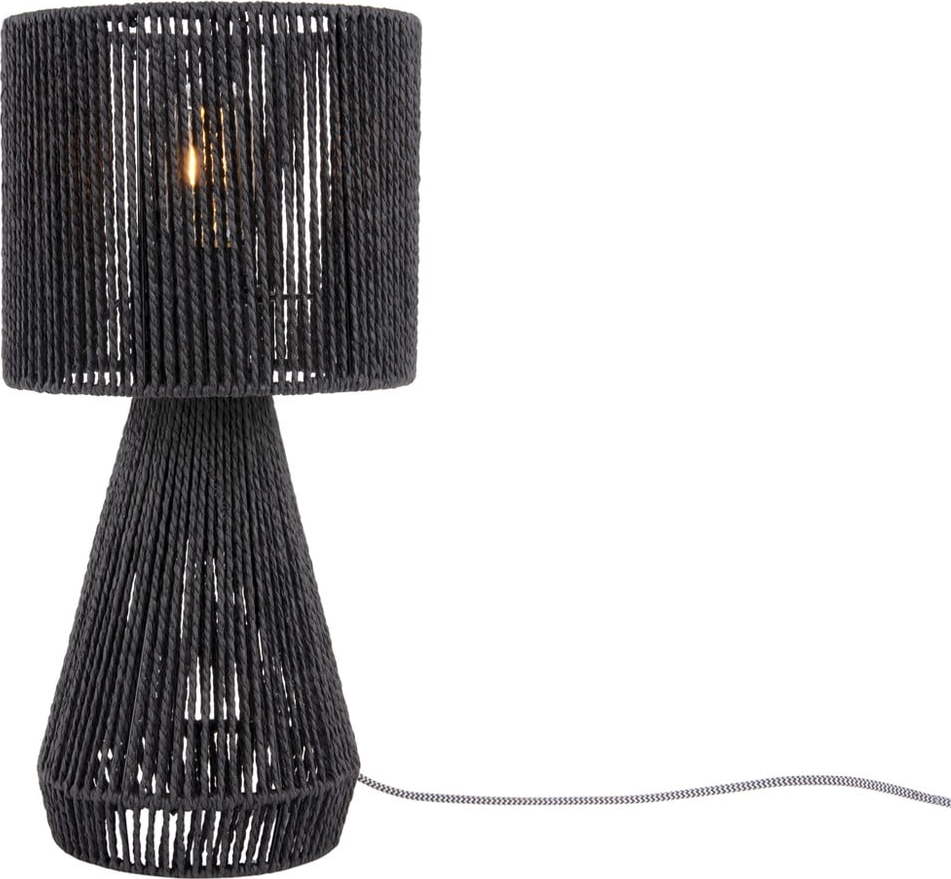 Černá stolní lampa se stínidlem z papírového výpletu (výška 40 cm) Forma Cone – Leitmotiv Leitmotiv