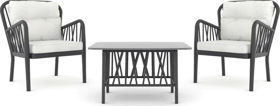 Černo-bílý zahradní lounge set pro 2 Gala – Floriane Garden FLORIANE GARDEN