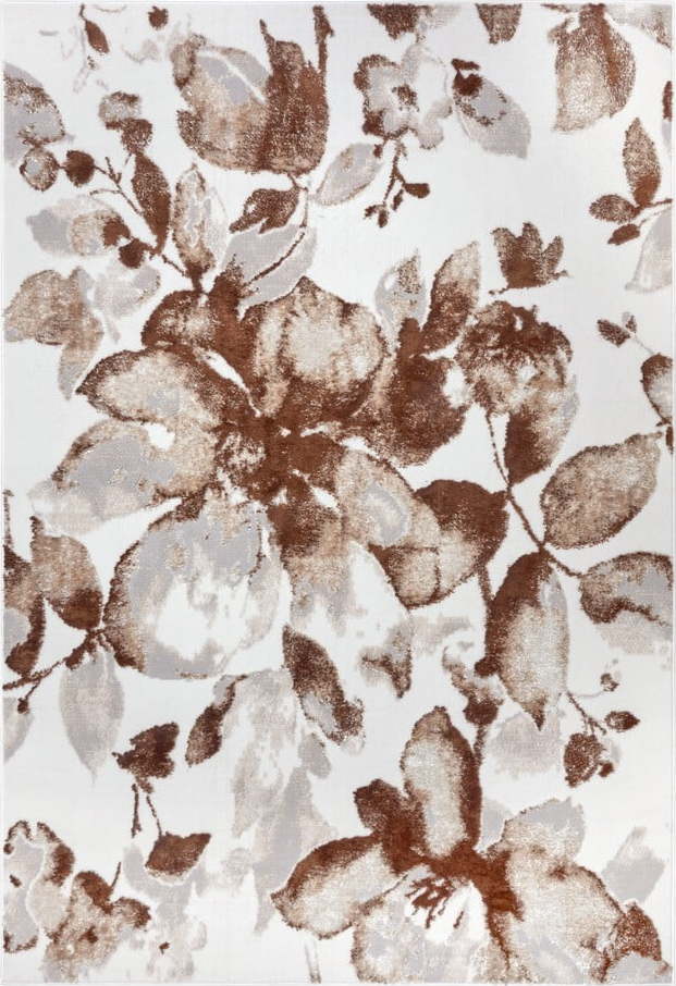 Hnědý koberec 160x235 cm Shine Floral – Hanse Home Hanse Home