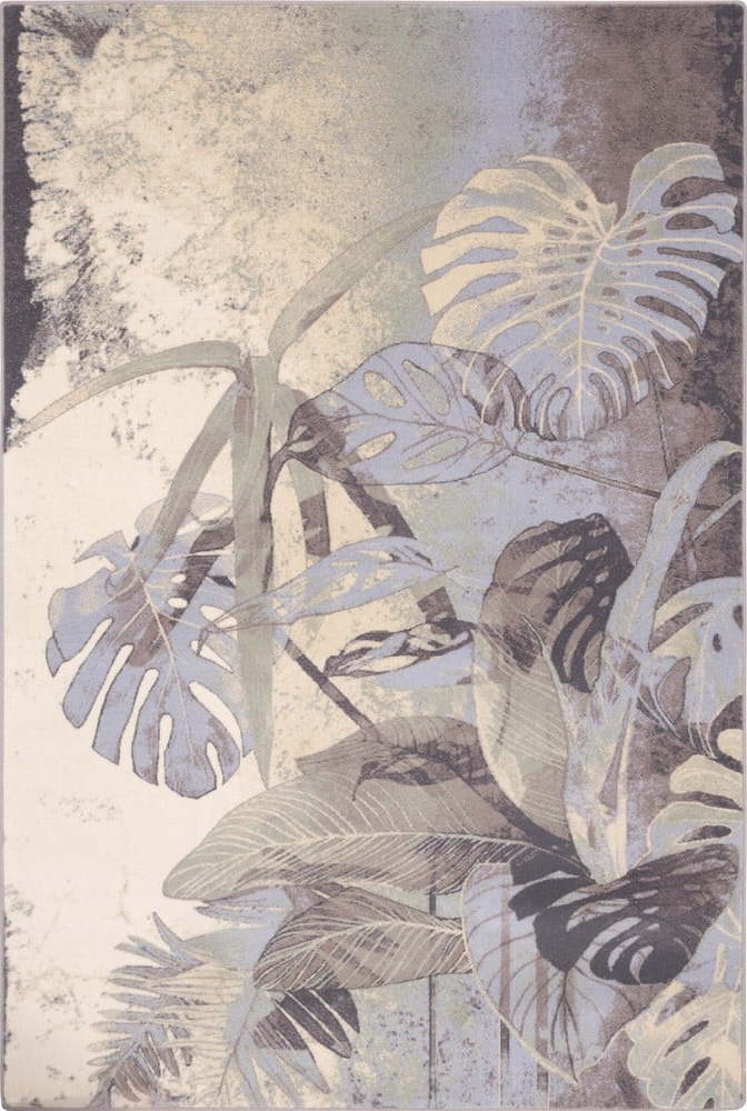 Krémovo-šedý vlněný koberec 200x300 cm Plants – Agnella Agnella