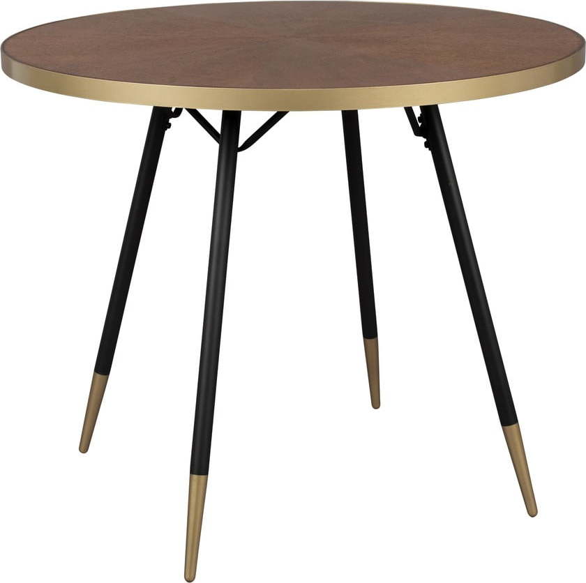 Kulatý jídelní stůl s deskou v dekoru ořechového dřeva ø 91 cm Denise – White Label White Label