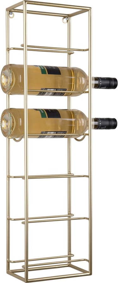 Nástěnný kovový regál na víno ve zlaté barvě počet lahví 6 Single – PT LIVING PT LIVING