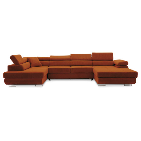 Rohová rozkládací sedací souprava RIGATTO II PRO 2 Levá Měděná SG-nábytek