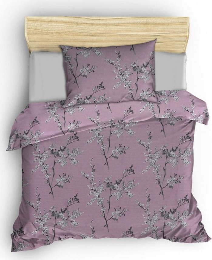 Růžové bavlněné povlečení na jednolůžko 140x200 cm Chicory – Mijolnir Mijolnir