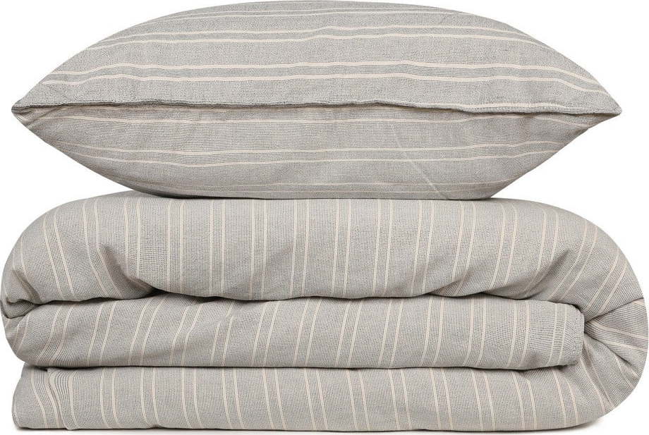 Šedé bavlněné povlečení na dvoulůžko 200x200 cm Stonewashed - Mijolnir Mijolnir