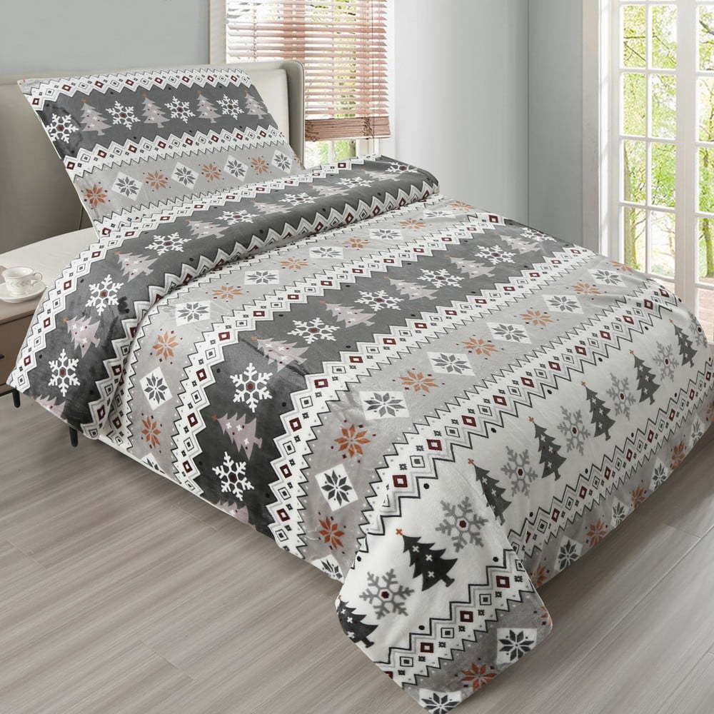 Šedé povlečení na jednolůžko z mikroplyše 140x200 cm – My House My House