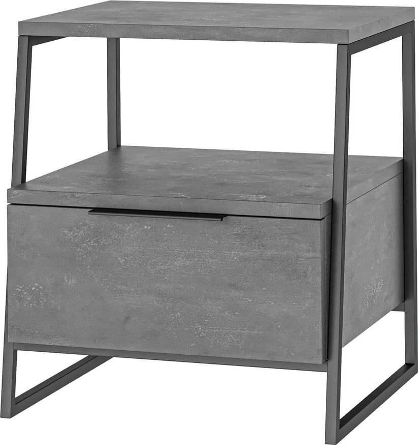 Šedý noční stolek s poličkami Pal – Kalune Design Kalune Design