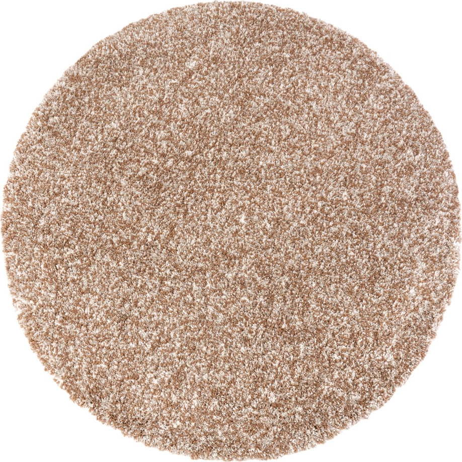 Světle hnědý kulatý koberec ø 120 cm Shag – Hanse Home Hanse Home