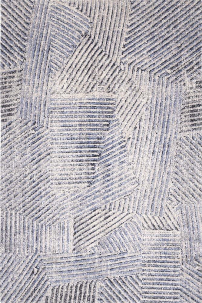 Světle modrý vlněný koberec 133x180 cm Strokes – Agnella Agnella