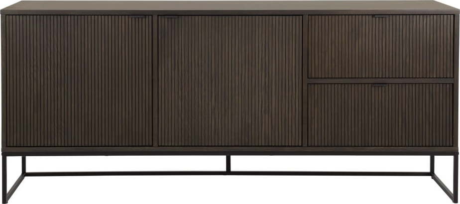 Tmavě hnědá nízká komoda v dekoru dubu 176x76 cm Bali – Tenzo Tenzo