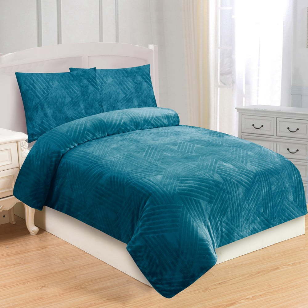 Tyrkysové povlečení na jednolůžko z mikroplyše 140x200 cm – My House My House