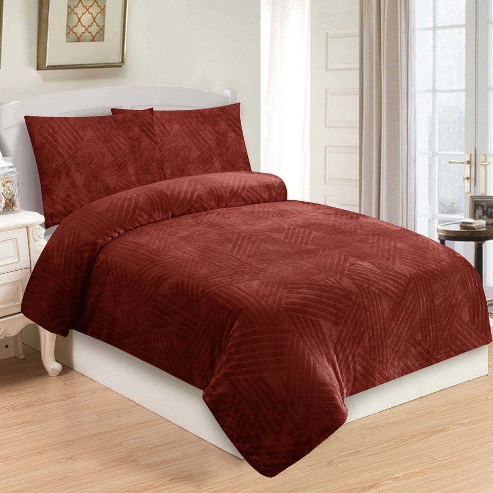 Vínové povlečení na jednolůžko z mikroplyše 140x200 cm – My House My House